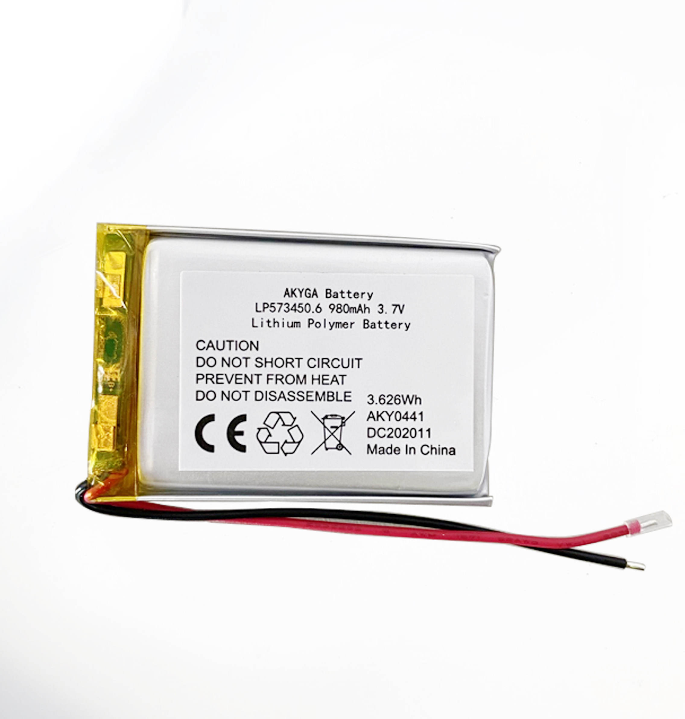 3.7V 573450 980mAh tracker(定位器)聚合物鋰電池 3.7V 573450 980mAh tracker(定位器)聚合物鋰電池